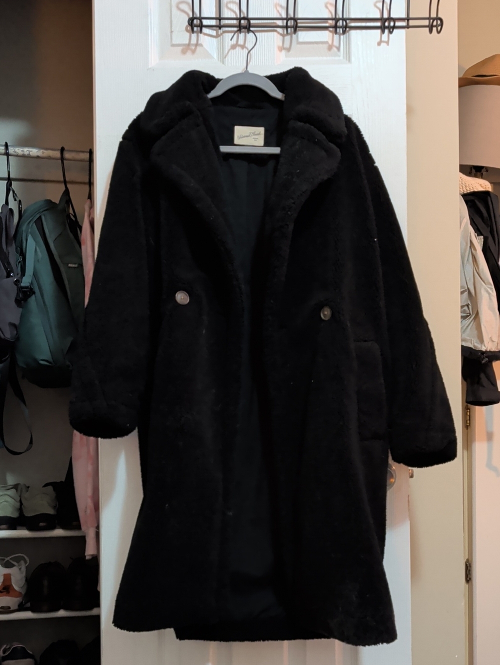 Universal Thread Black Oversized Teddy Coat